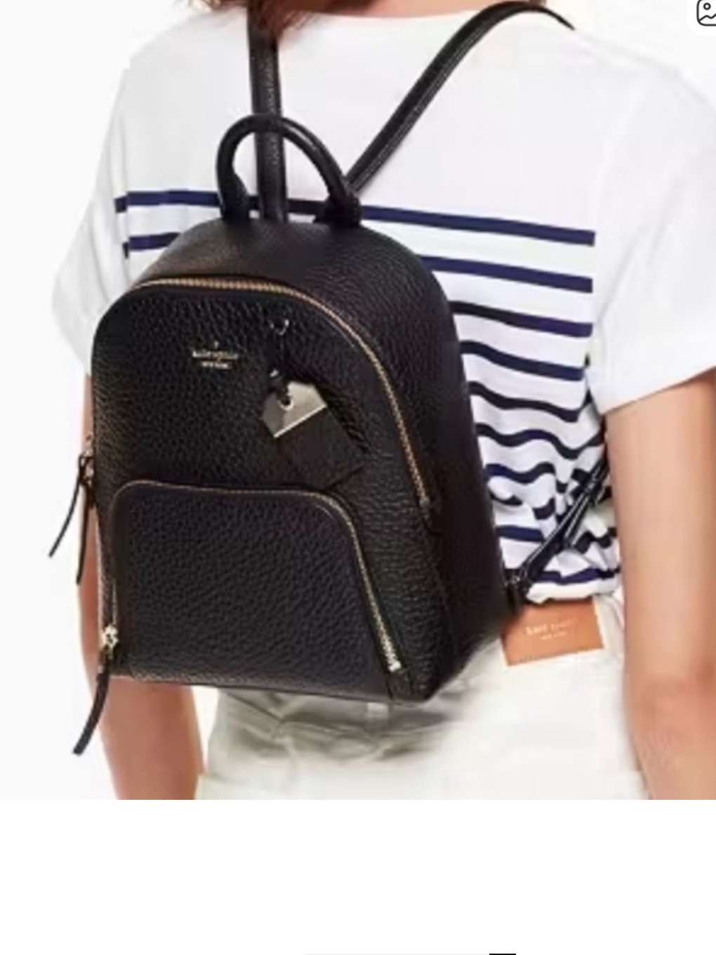 Kate Spade Black Pebbled Leather Mini Backpack Gold Hardware Caden Carter Bag